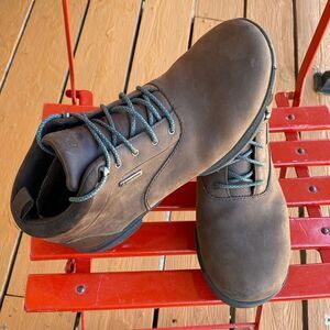 Men's Brown Leather Waterproof Rubber Outsole Boots